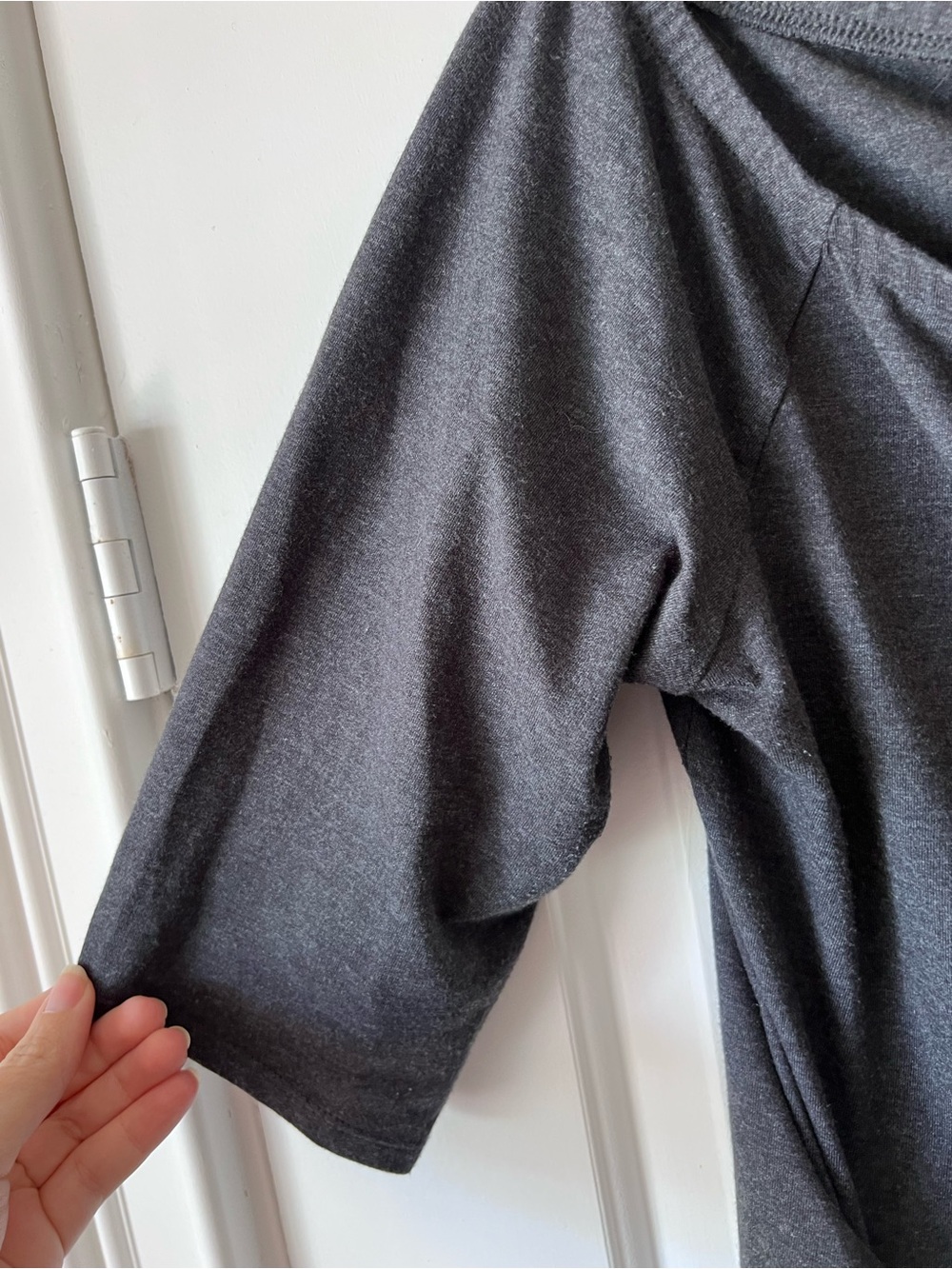 LC Lauren Conrad Maternity Dress Off the Shoulder Gray Q - Picture 7 of 7